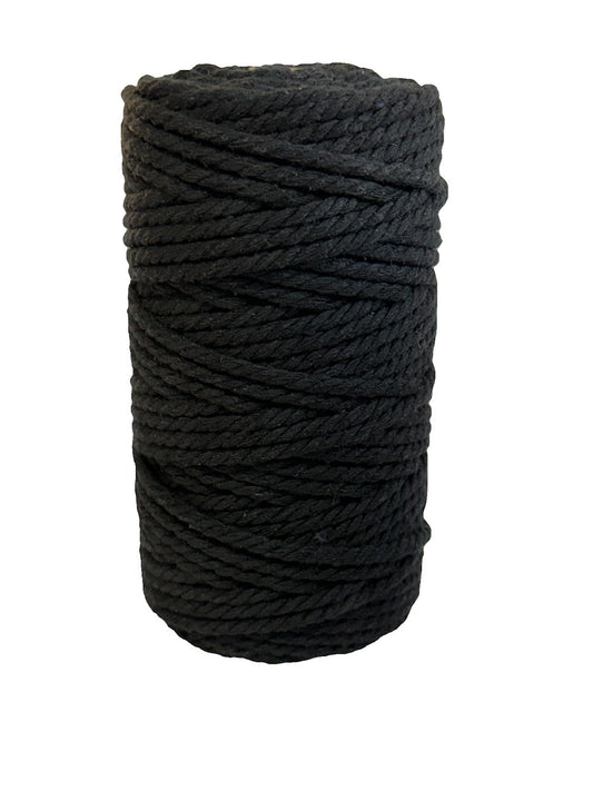 Macrame Cord Twisted - 309 5mm Black 500g
