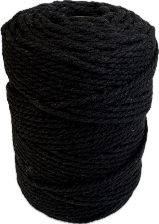 Macrame Cord Twisted - 304 2mm Black 250g