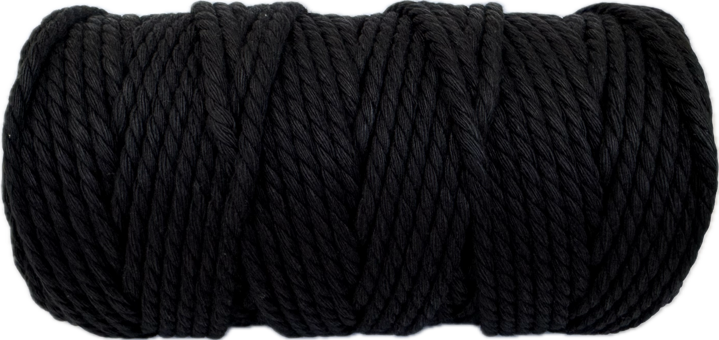 Premium Macrame Cord - 309 4mm Black 500g - 100% Cotton