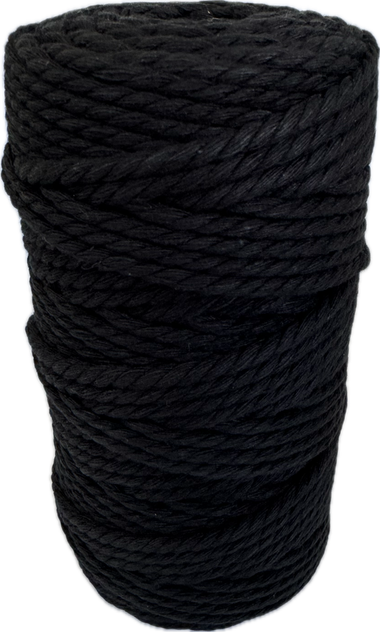 Premium Macrame Cord - 309 4mm Black 500g - 100% Cotton