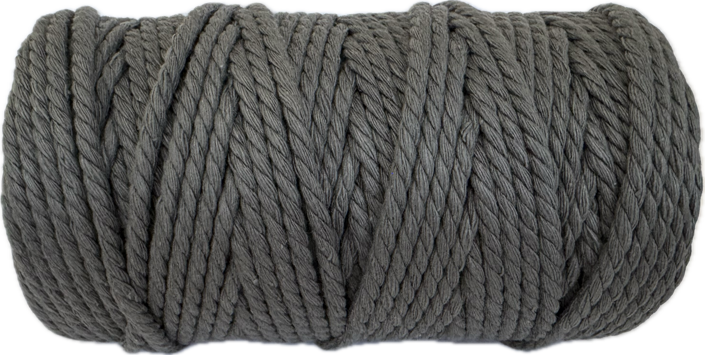 Premium Macrame Cord - 309 4mm Dark Grey 500g - 100% Cotton