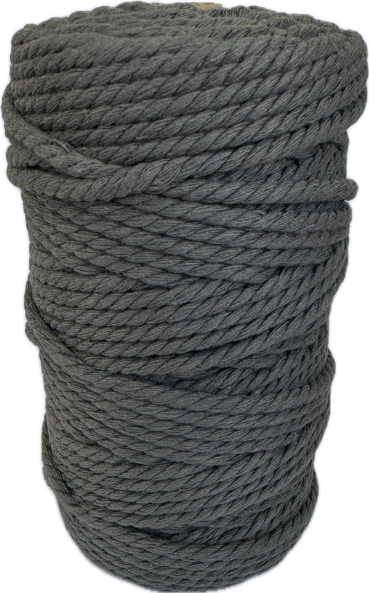 Premium Macrame Cord - 309 4mm Dark Grey 500g - 100% Cotton