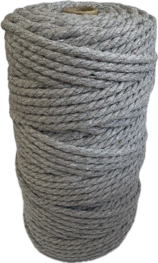 Macrame Cord Twisted - 309 5mm Grey Melange 500g