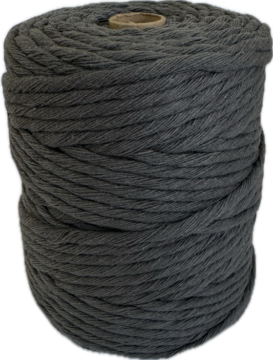 Premium Macrame Cord - 3mm Single Twist Dark Grey 250g - 100% Cotton