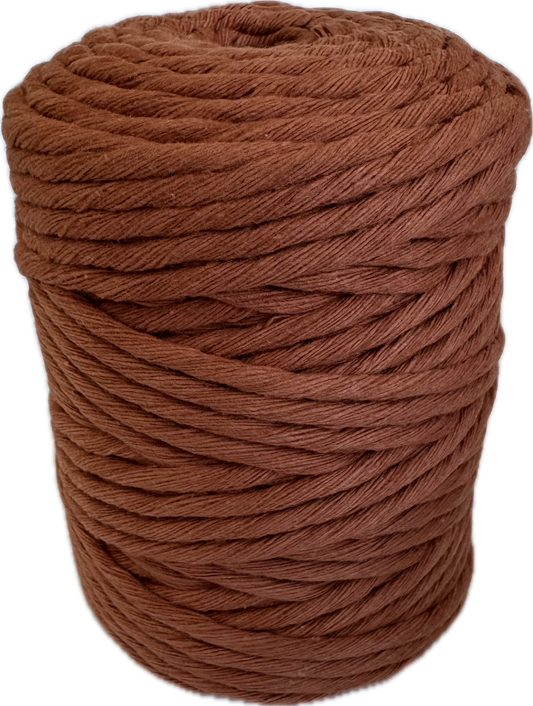 Premium Macrame Cord - 3mm Single Twist Terracotta 250g - 100% Cotton