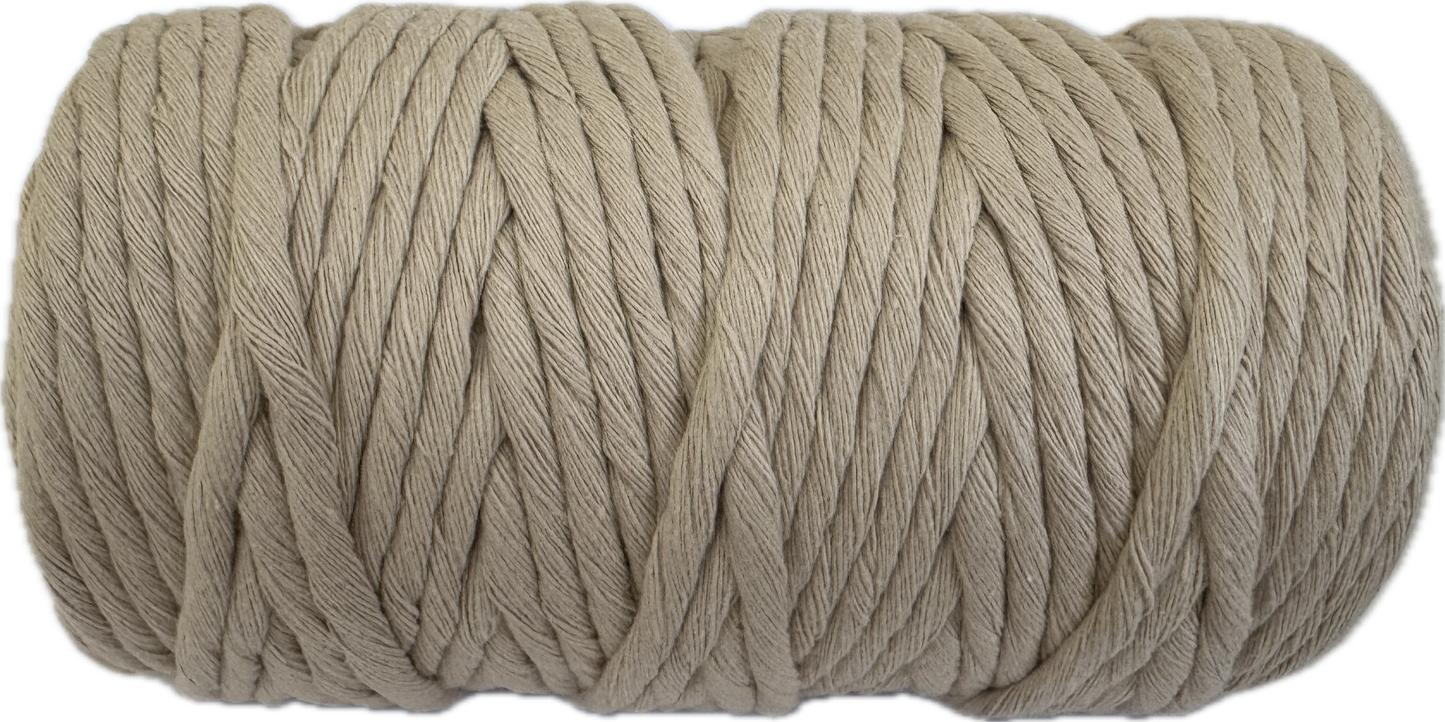 Premium Macrame Cord - 4mm Single Twist Beige 500g - 100% Cotton