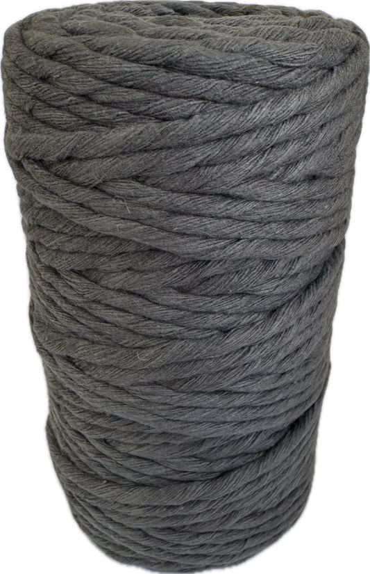Premium Macrame Cord - 4mm Single Twist Dark Grey 500g - 100% Cotton