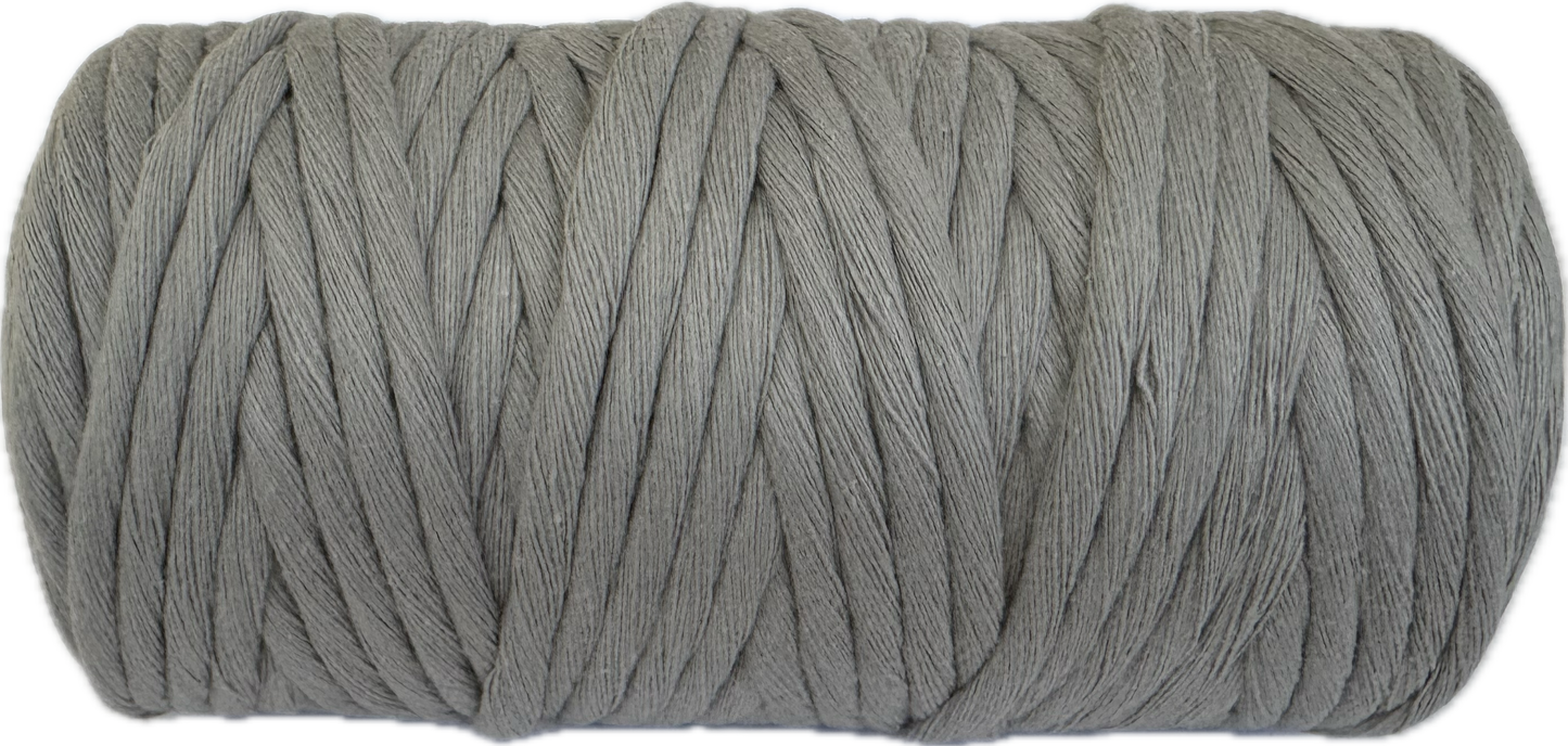 Premium Macrame Cord - 4mm Single Twist Light Grey 500g - 100% Cotton