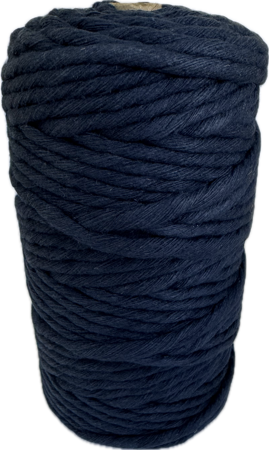 Premium Macrame Cord - 4mm Single Twist Navy 500g - 100% Cotton