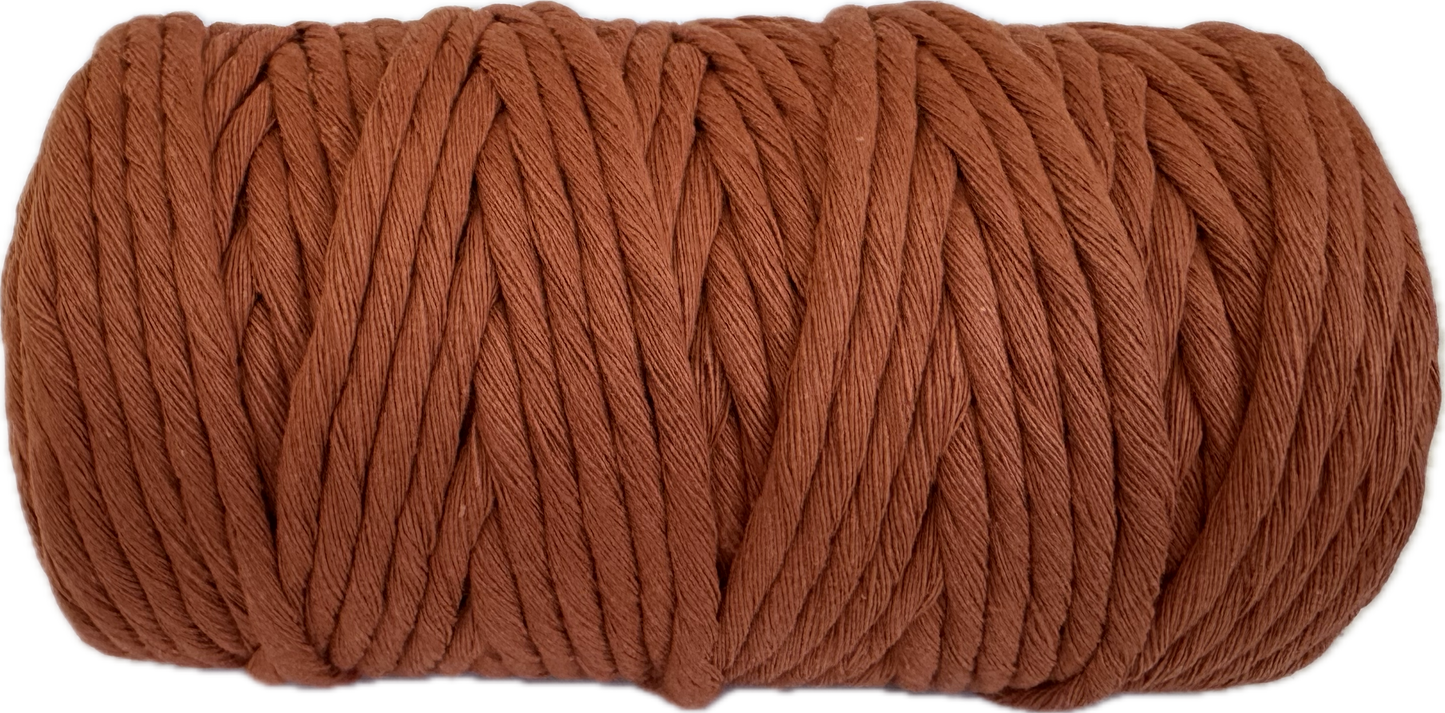 Premium Macrame Cord - 4mm Single Twist Terracotta 500g - 100% Cotton