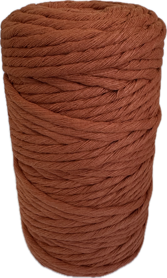 Premium Macrame Cord - 4mm Single Twist Terracotta 500g - 100% Cotton