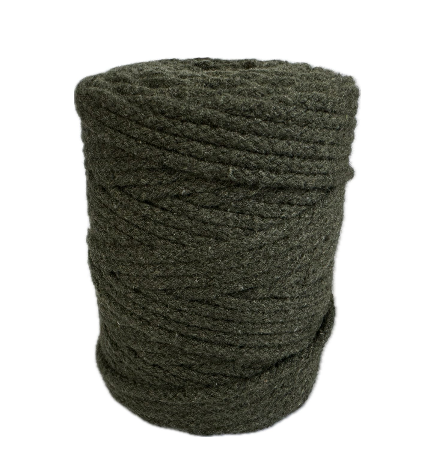 Macrame Flat Braid - 4mm Army Green 250g