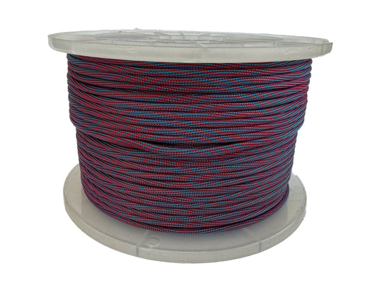 Paracord 550 Type III - 100% Nylon - 100m Red & Blue