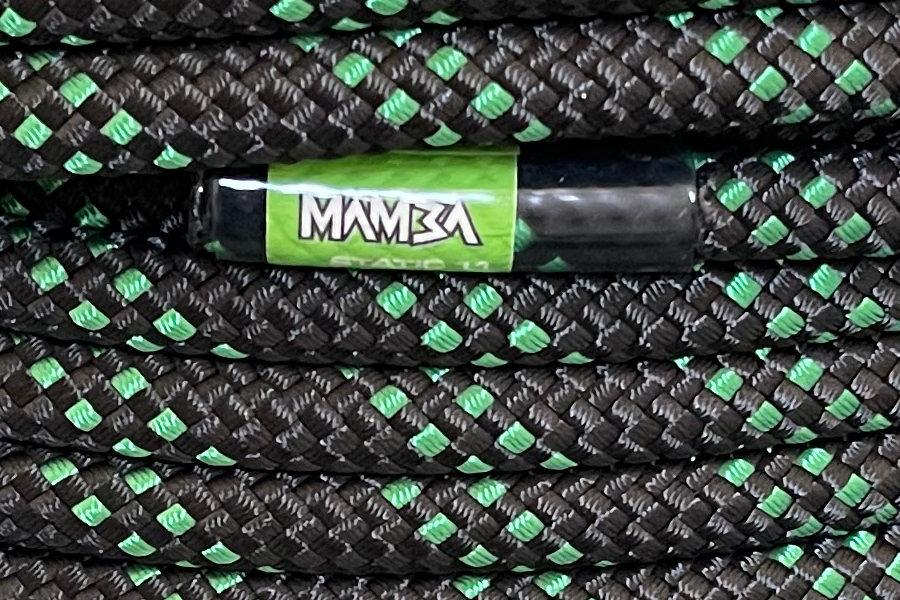 Static Rope - 11.0mm x 200m - Black with green markers