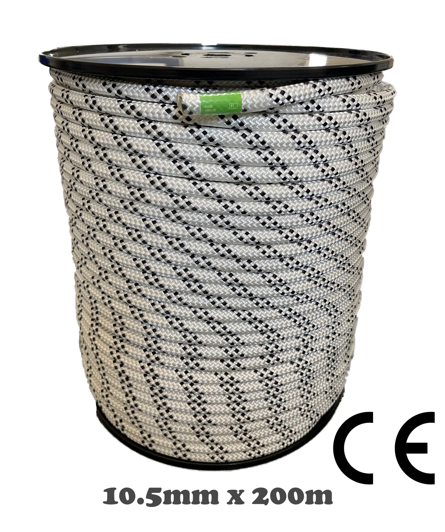 Static Rope - 10.5mm x 200m - White with black markers