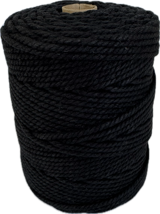 Premium Macrame Cord - 304 2mm Black 250g - 100% Cotton