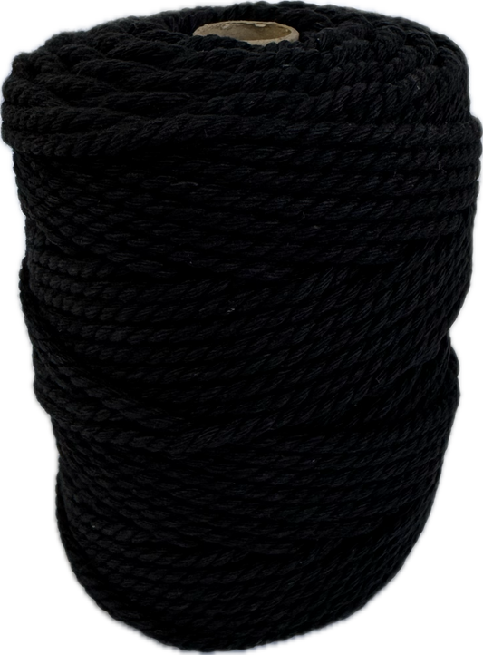 Premium Macrame Cord - 306 3mm Black 250g - 100% Cotton