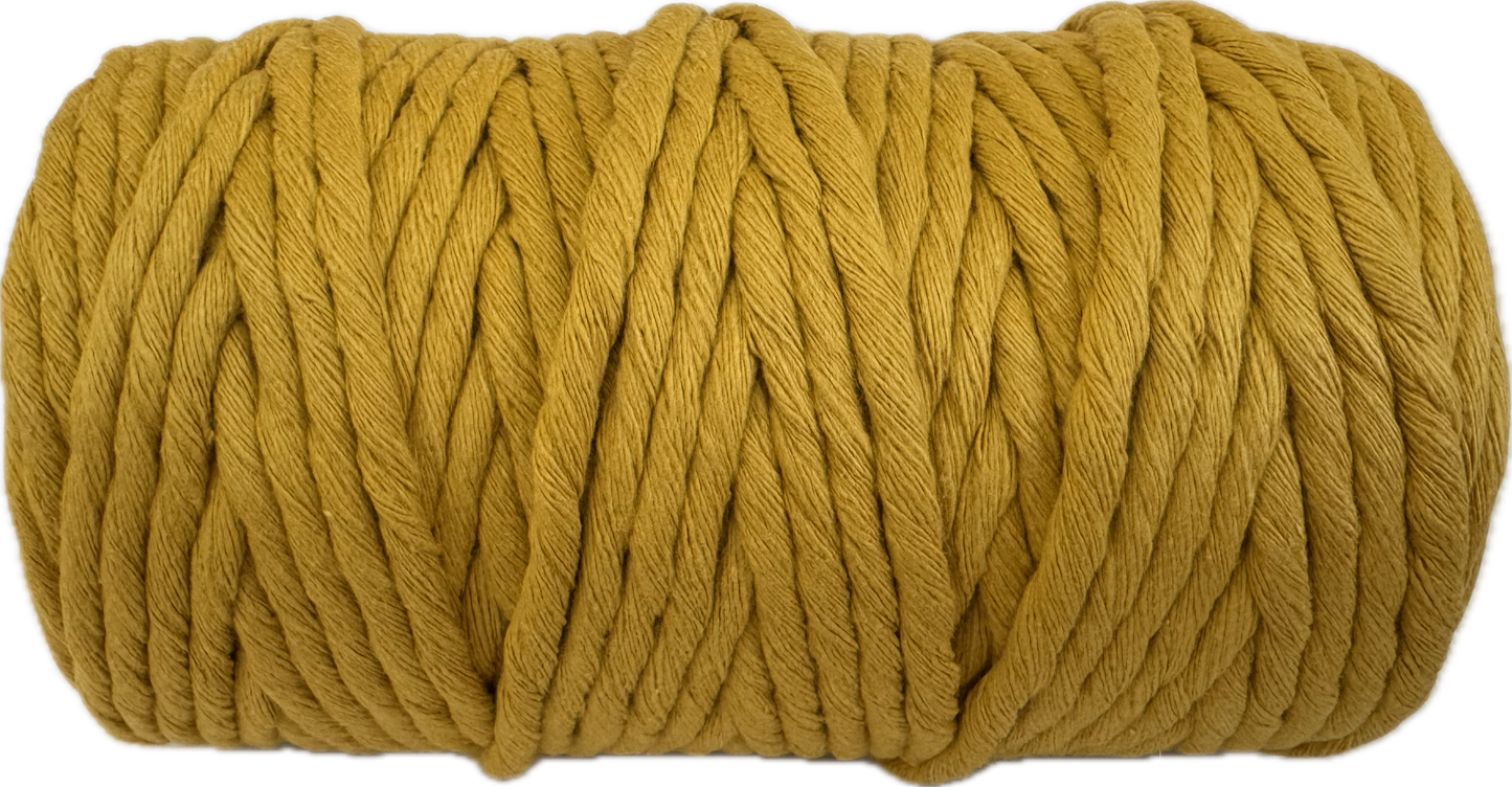 Premium Macrame Cord - 4mm Single Twist Mustard 500g - 100% Cotton