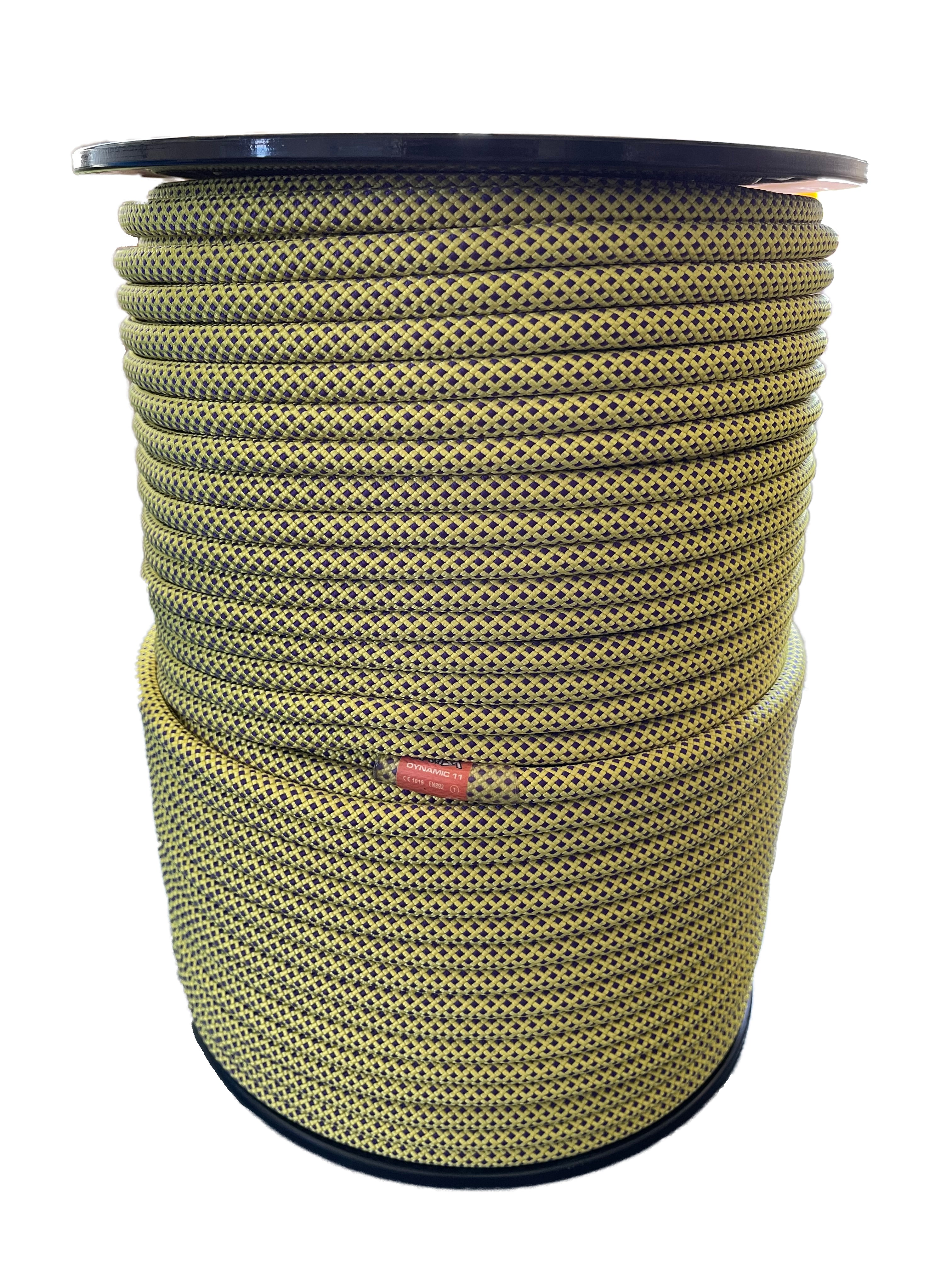 Braided Dynamic Rope Dynamic Rope - 100% Nylon - 11.0mm x 200m Yellow – Primal Cords