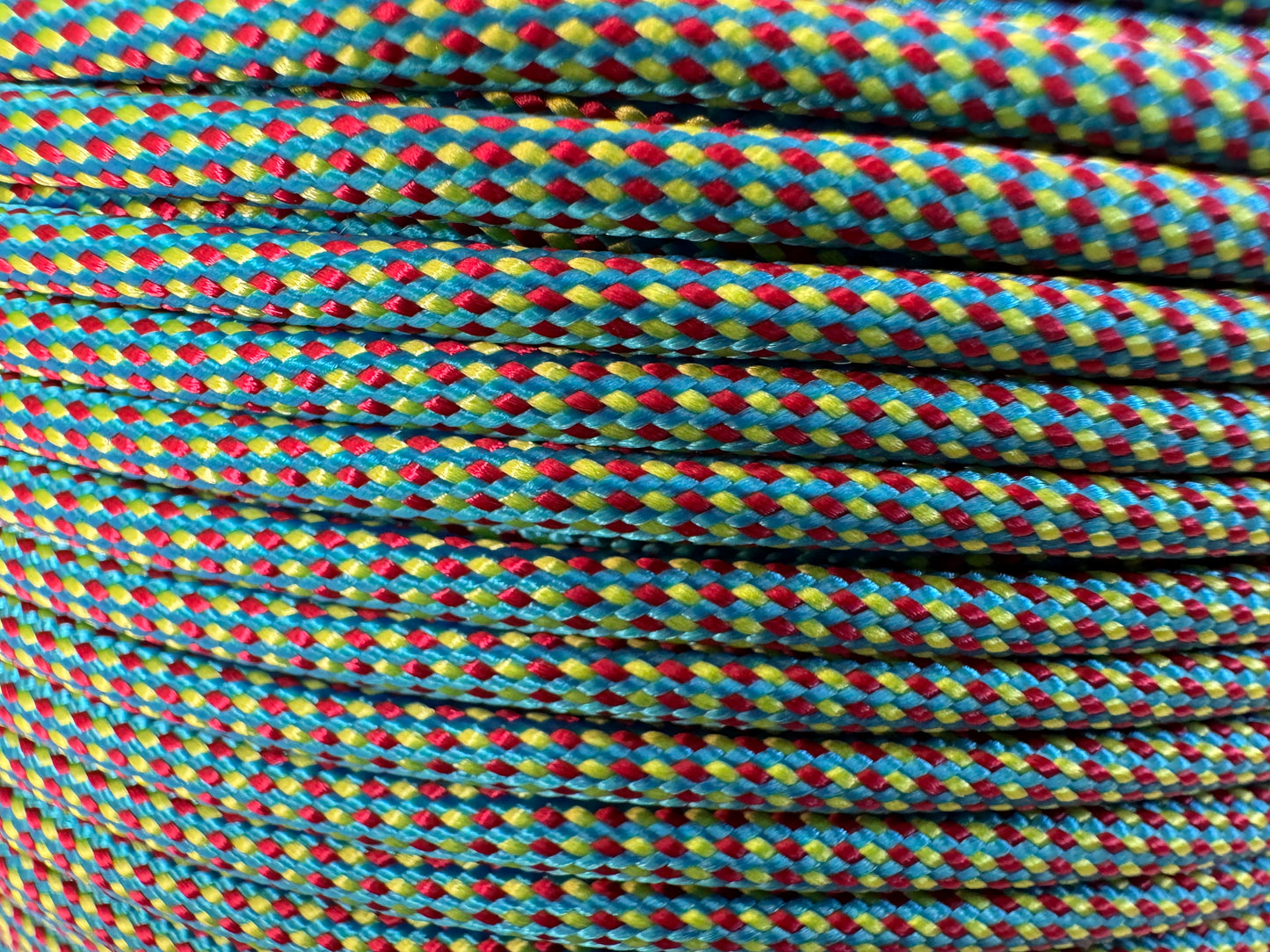 Paracord 550 Type III - 100% Nylon - 100m Blue, Red and Yellow